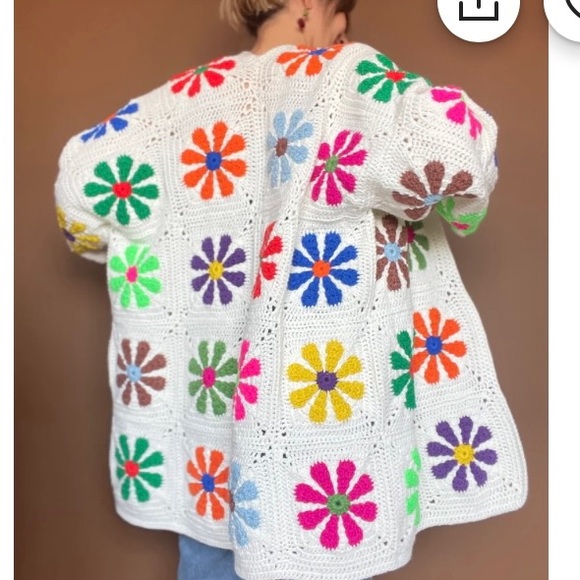 New Handmade crocheted oversized cardigan - Picture 2 of 2
